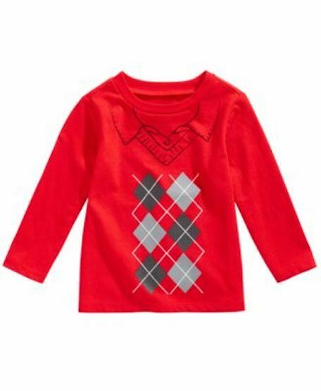 First Impressions Baby Boys Long-Sleeve Argyle Infra Red 24 months