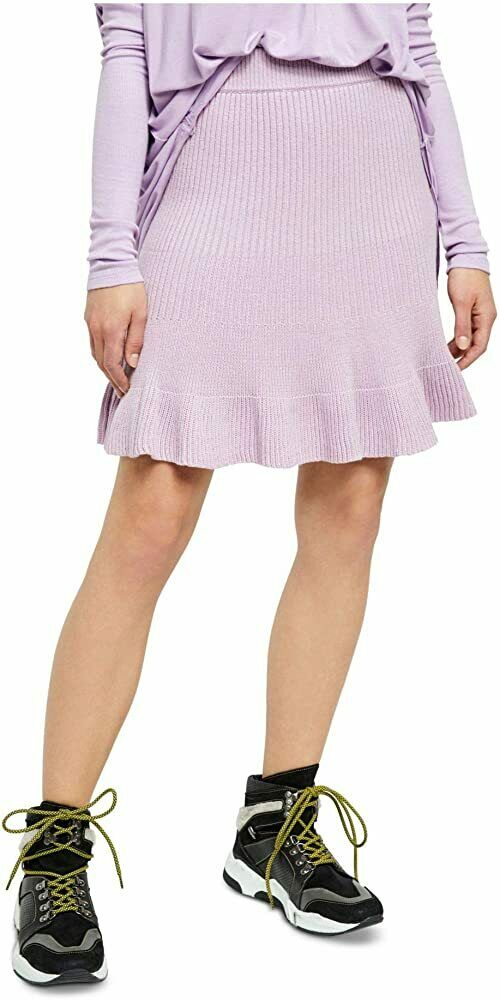 Free People Solid Gold Ribbed Skirt Lilac S