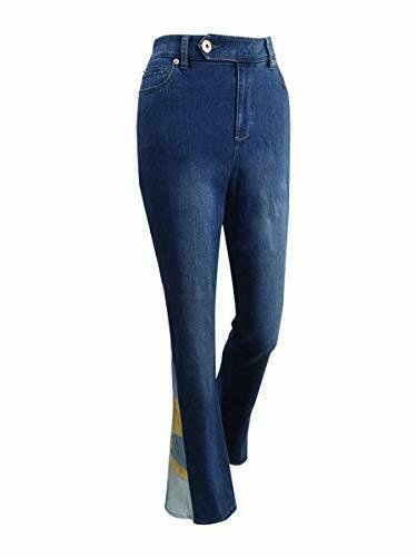 INC International Concepts Women's Patchwork-Inset Flare Jeans (8, Indigo)