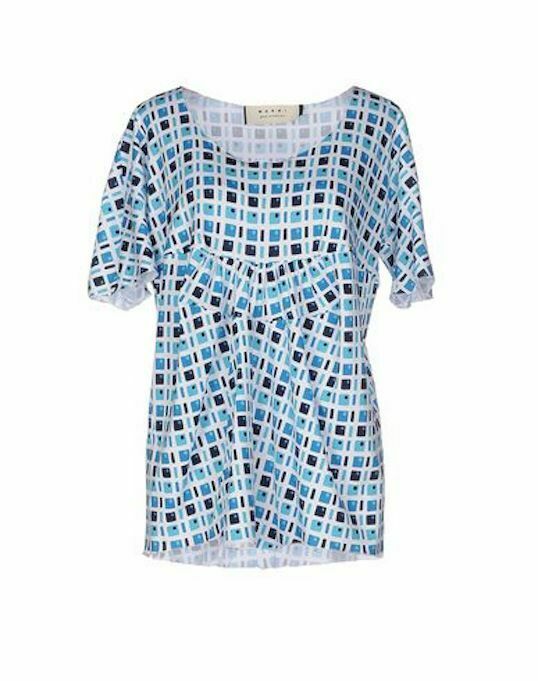 MARNI Poplin Circle Top in Turquoise S - Outlet Designers
