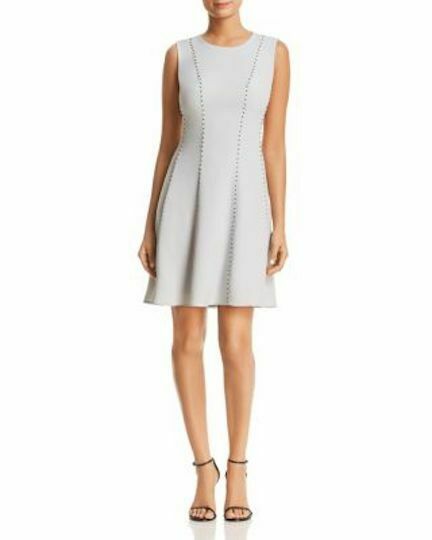 donna karan grey dress Donna Karan Women's Jewel-Neck Sheath Dress - Weathered Sage