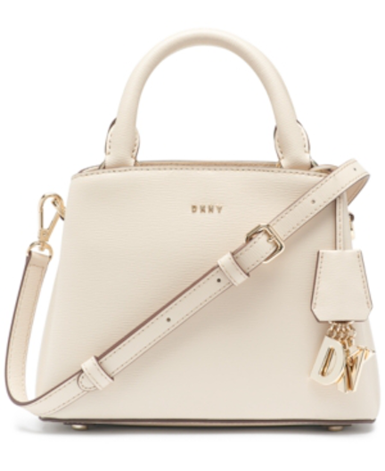 DKNY Paige Small Leather Satchel In Eggshell