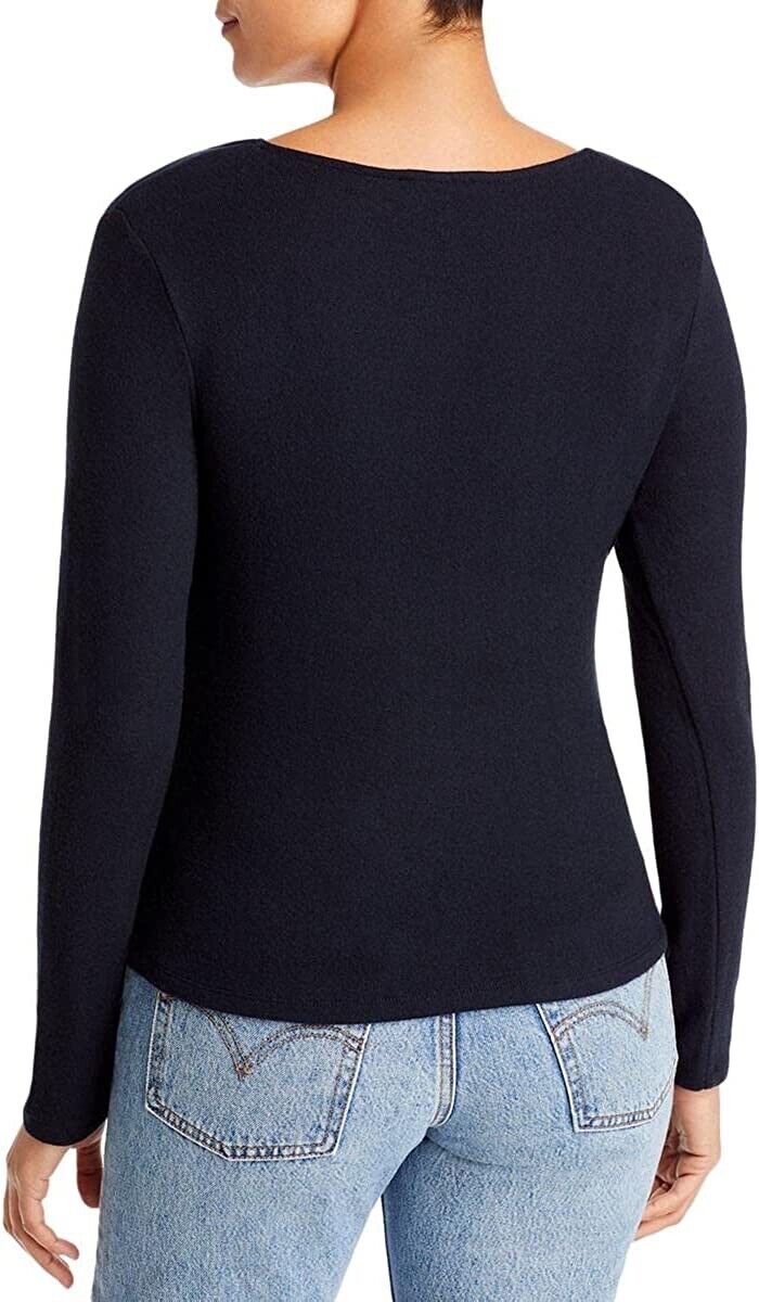 Three Dots Womens Cowlneck Fleece Pullover Top Black XL