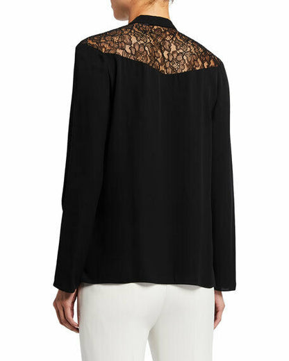 THEORY Long-Sleeve Lace Yoke Top S