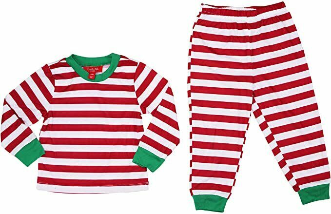Family PJs Kids Holiday Stripes Print 2-Piece Long Sleeve Pajama Set 8