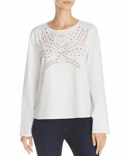 Aqua Sylvan Cotton Eyelet Blouse $68