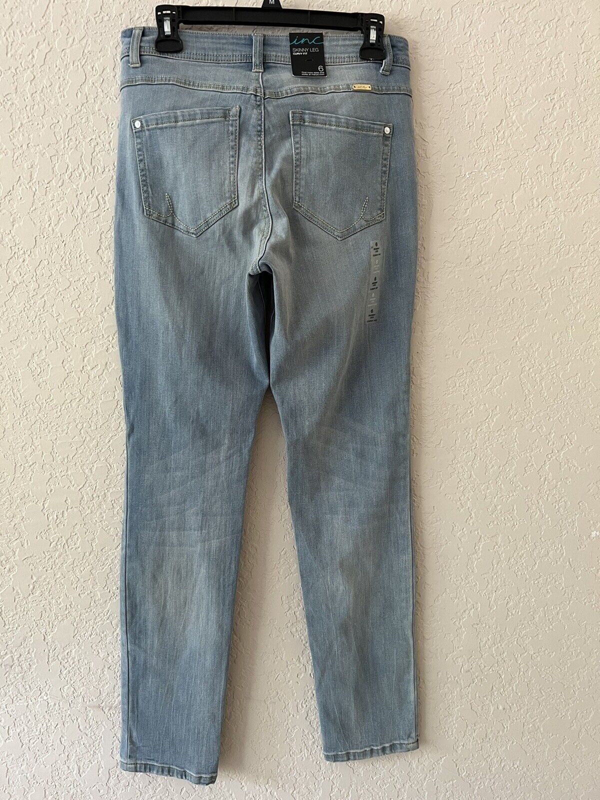 inc skinny legs curry fit jeans light blue size 6