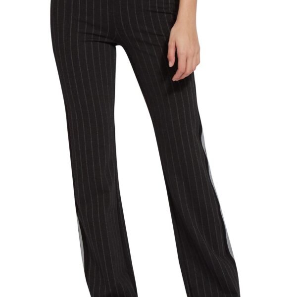 Lyssé Striped Elysse Ponte Pants — Black Pinstripe, Size Small