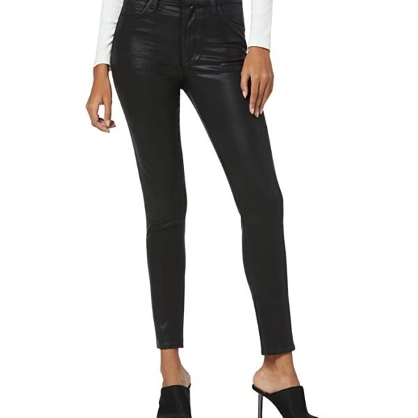 Joe’s Jeans Charlie High-Rise Coated Skinny Ankle Jeans — Black, Size 30