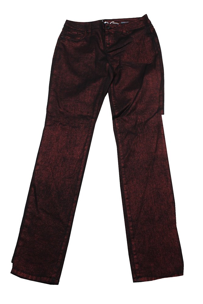 INC Metallic Skinny Jeans — Wine Berry, Size 2, catalog front view