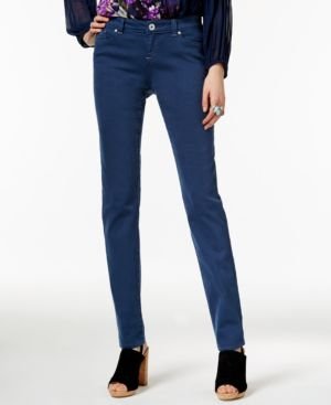 INC Curvy Colored-Wash Skinny Jeans — Deep Twilight, Size 2