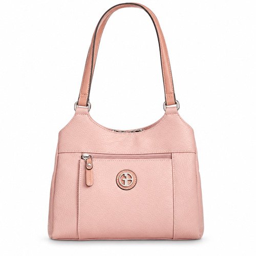 Giani Bernini Pebbled 4-Poster Tote – Blush/Silver — AI-enhanced catalog image