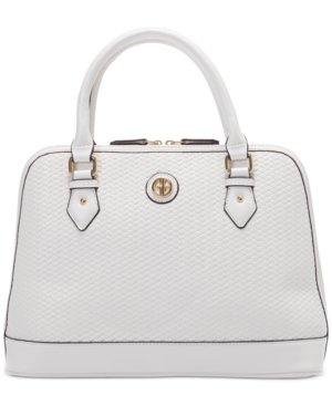 Giani Bernini Debossed Signature Dome Satchel – White