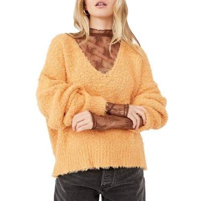 Free People Theo V-Neck Sweater – Goldy